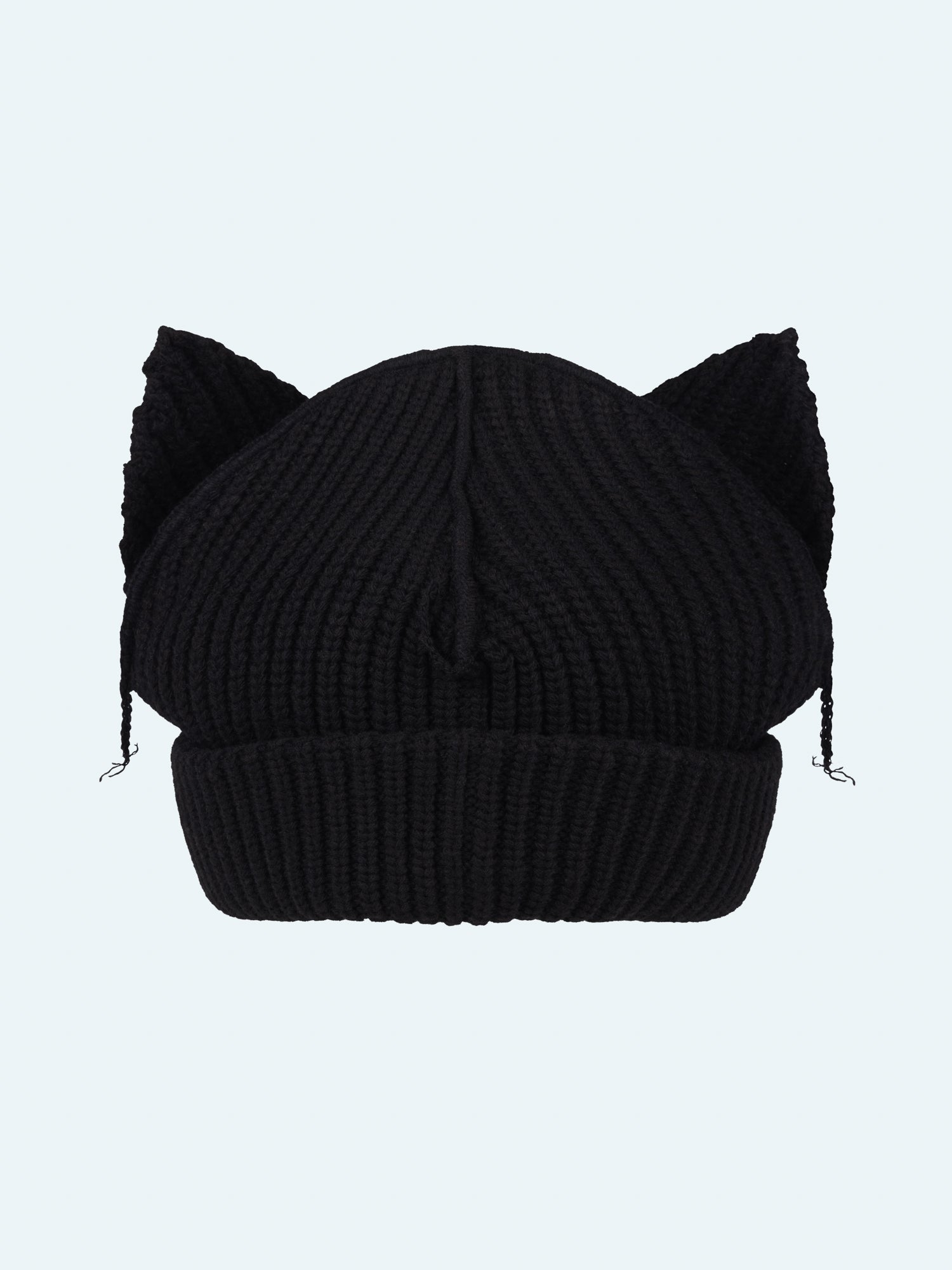 SUPERSIZED CHUNKY EARS BEANIE in BLACK - Image 2