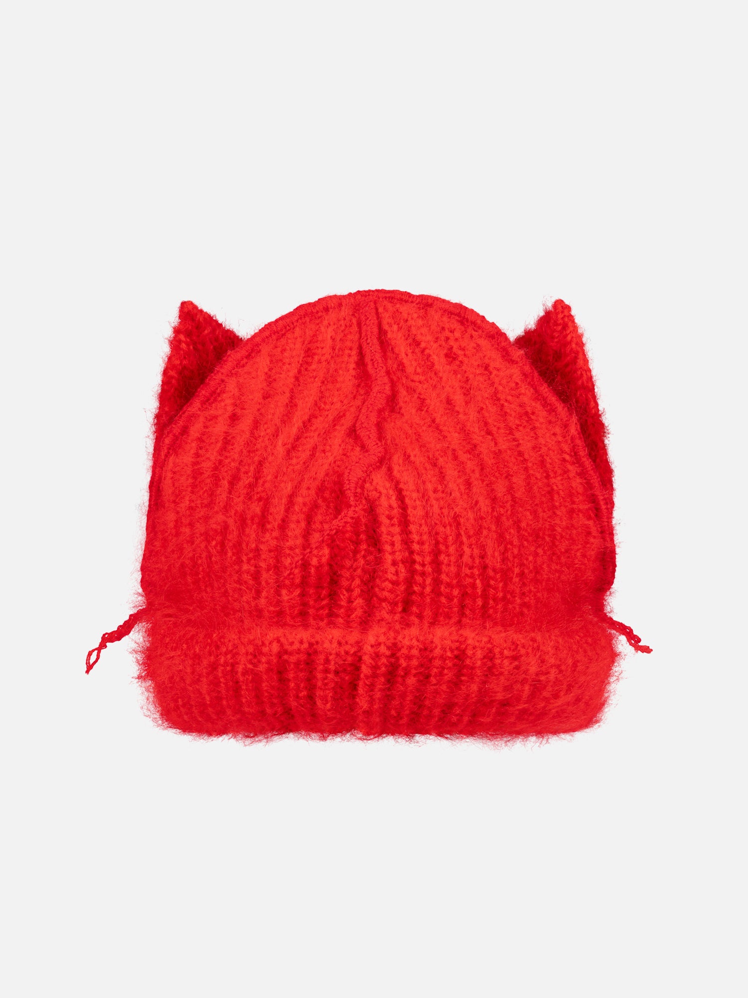 MOHAIR CHUNKY EARS BEANIE in RED - Image 2