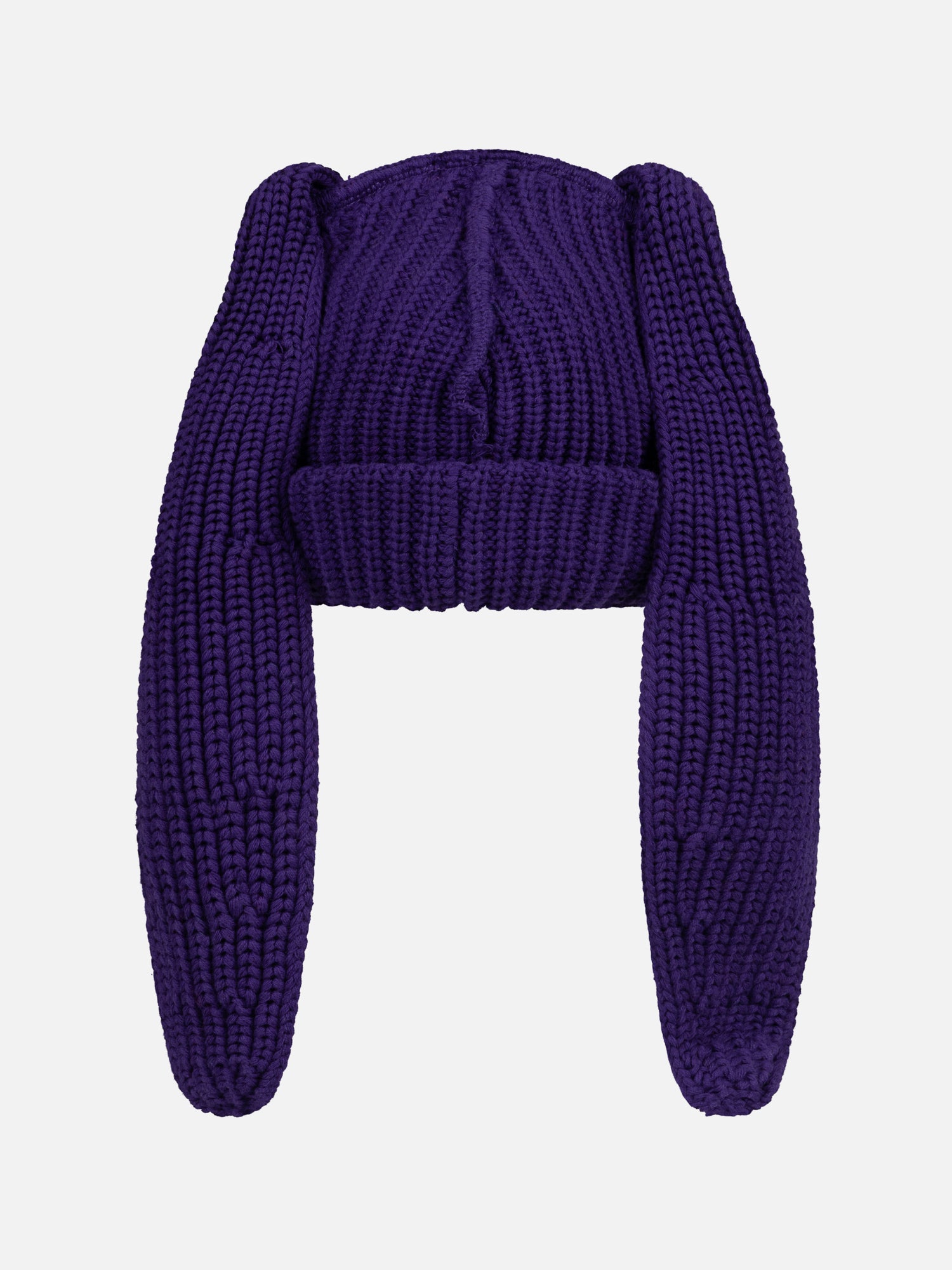 CHUNKY RABBIT BEANIE in PURPLE - Image 2