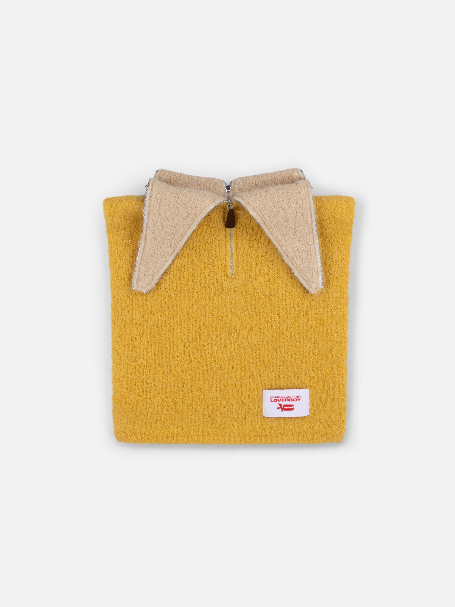 MOHAIR BANANA BIB in YELLOW ECRU