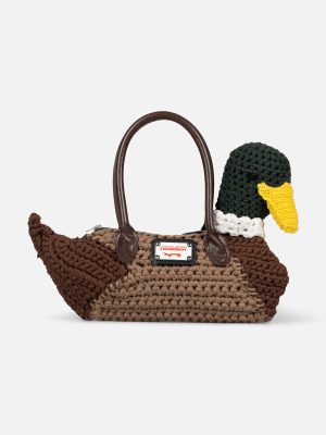 DUCK BAG in GREEN WHITE BROWN