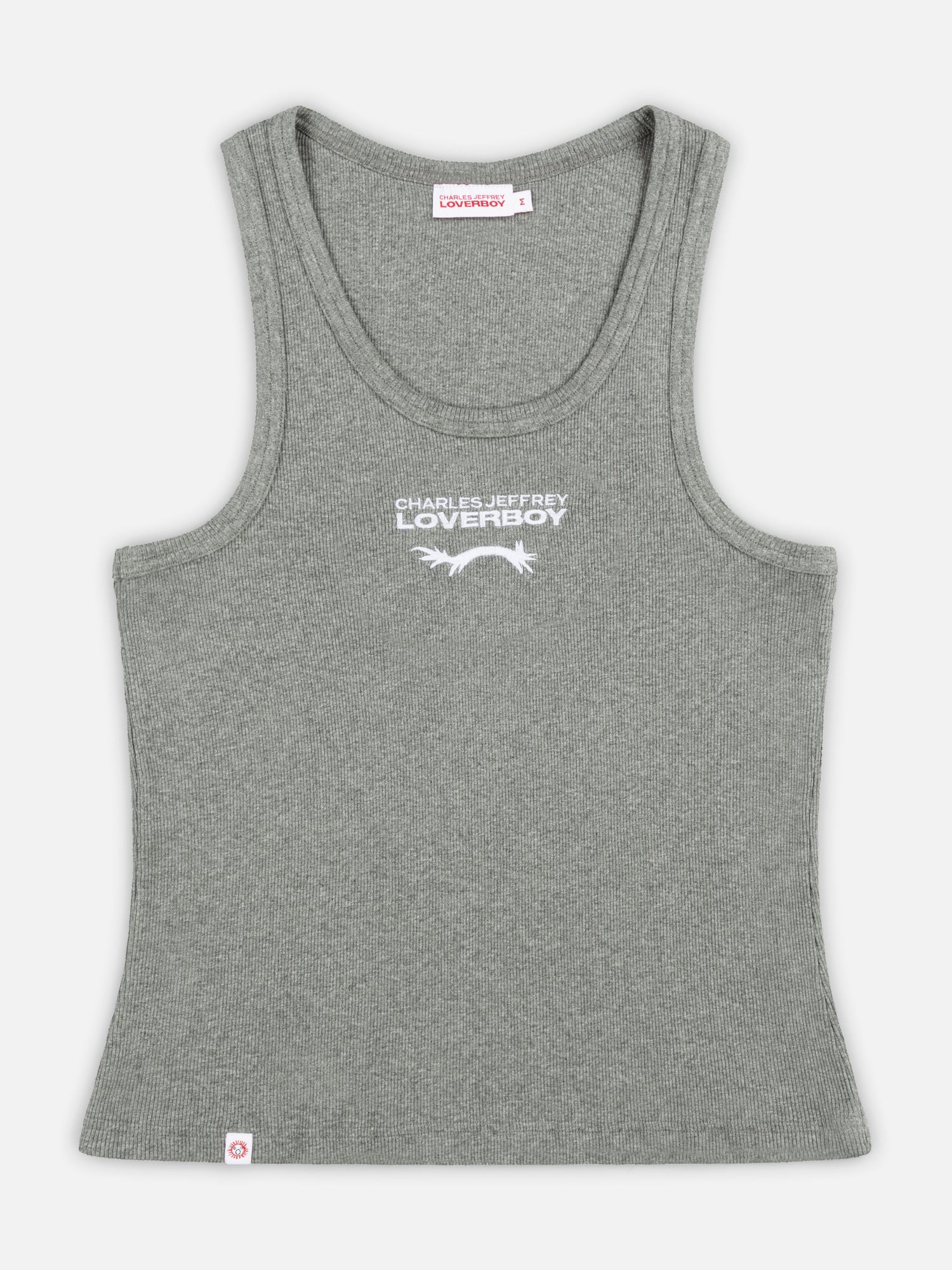 LOGO TANK TOP in GREY MARL WHITE - Image 5