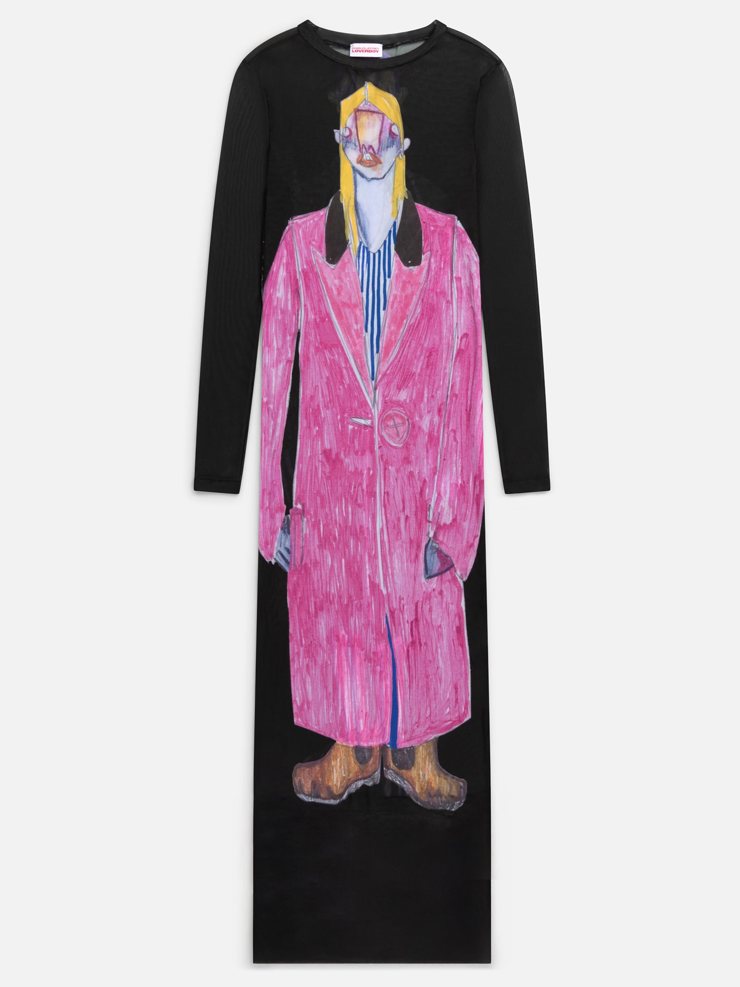 POWERMESH MAXI DRESS in BLACK MULTICOLOUR - Image 4