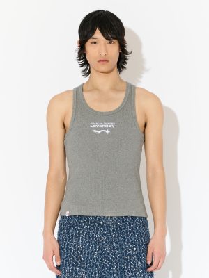 LOGO TANK TOP in GREY MARL WHITE