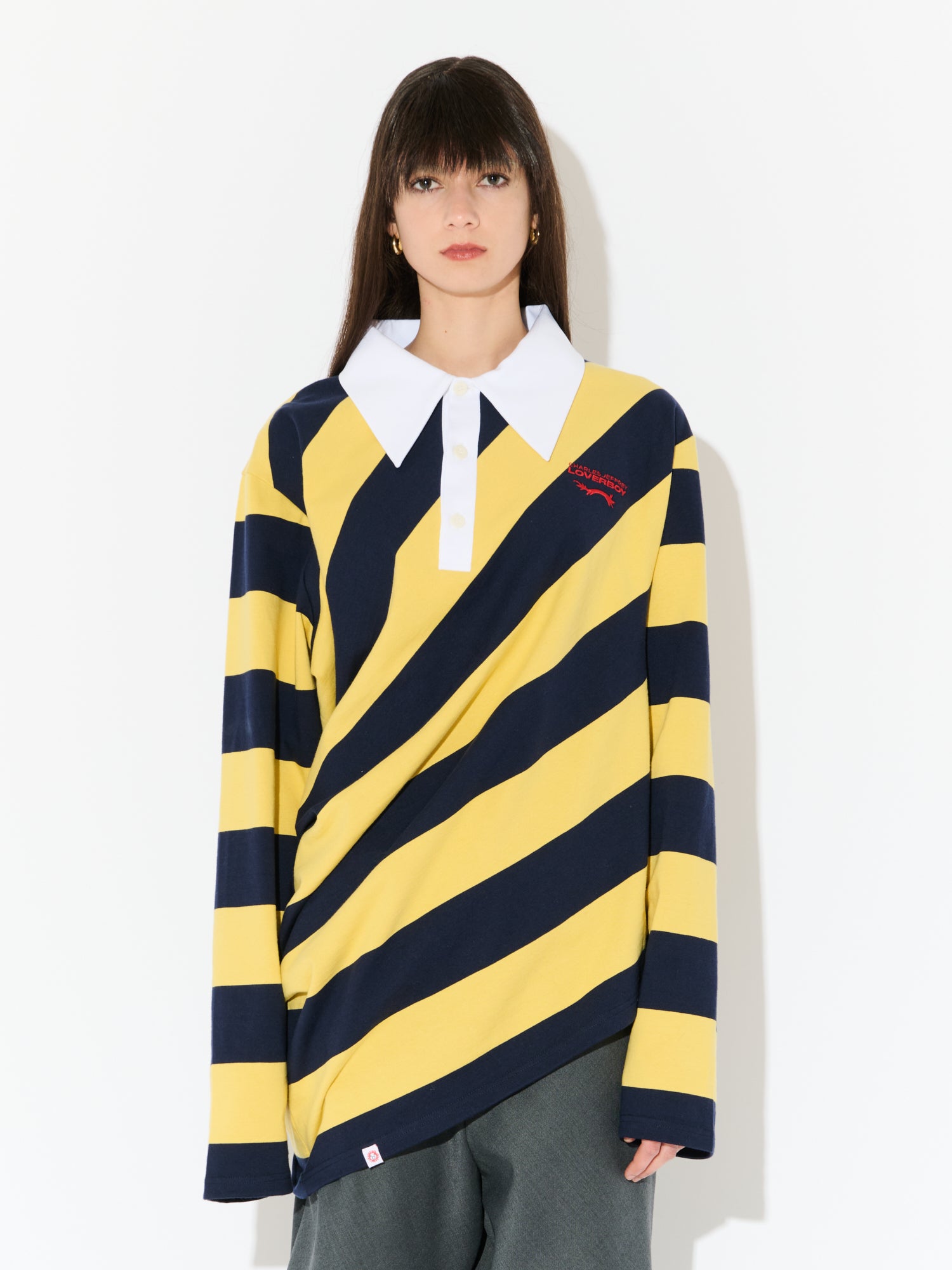 TOPSY TURVY POLO in YELLOW NAVY - Image 3